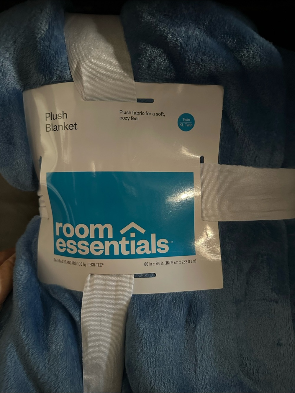 Room Essentials Plush Blanket - Blue